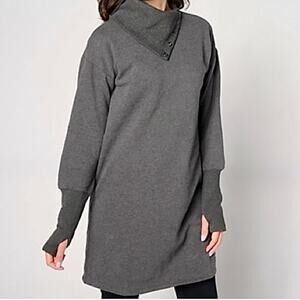 Studio Park x Shawn Killinger Womens Gray Pullover Sweatshirt Dress Size LP